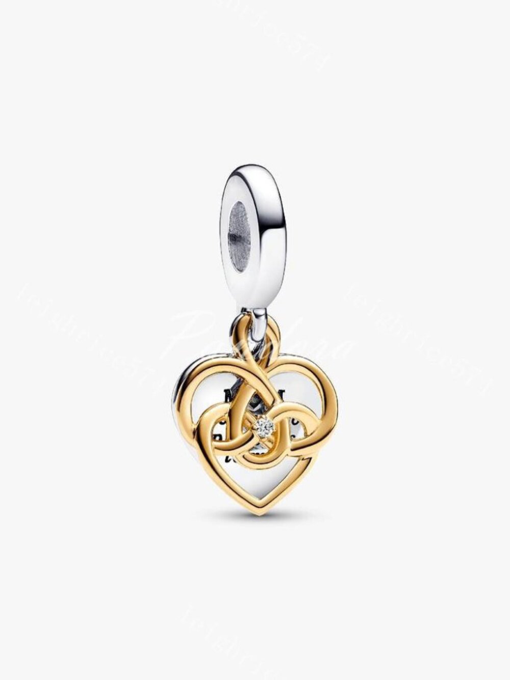 Pandora Lab-grown Diamond Engravable Mom Double Dangle Charm